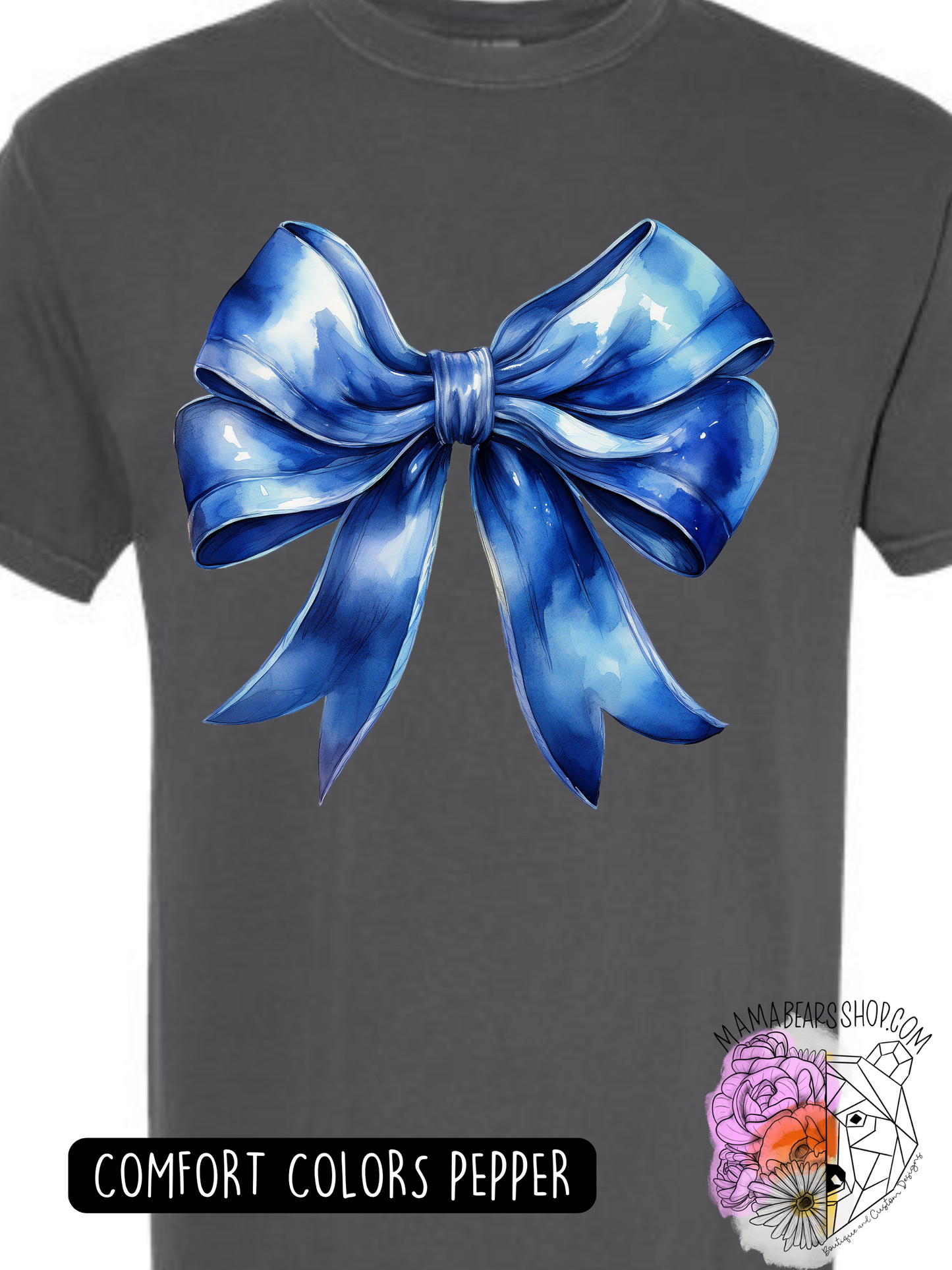 Blue Bow Short Sleeve