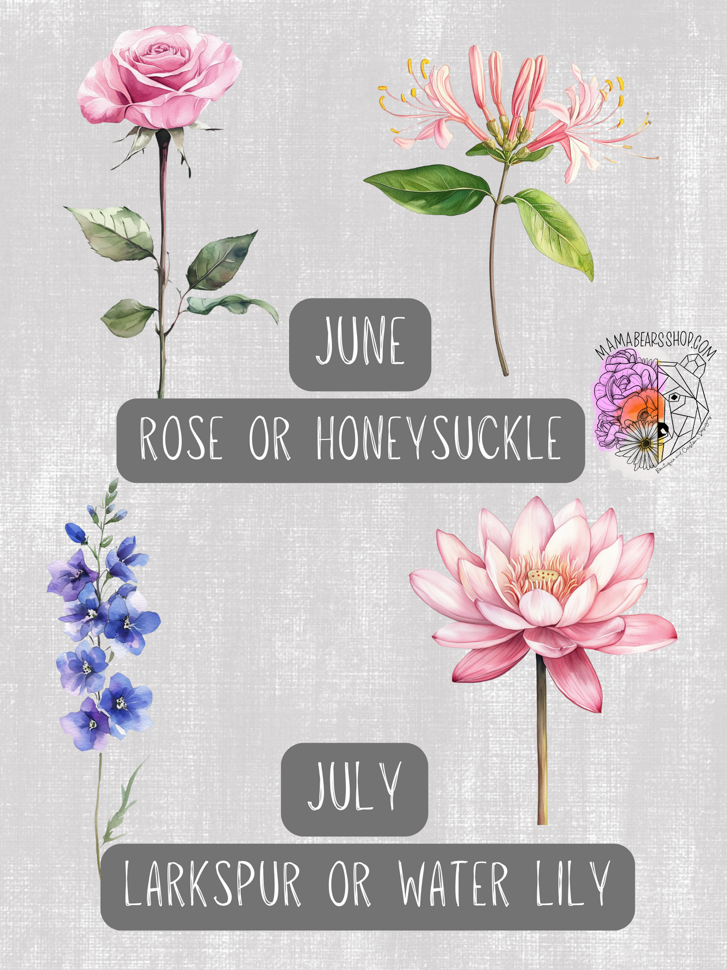 Custom Birth Flowers TOTE BAG
