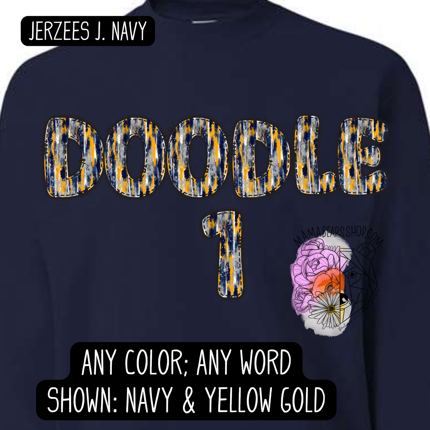 DOODLE 1 FONT CUSTOM SPIRIT WEAR CREWNECK ADULT
