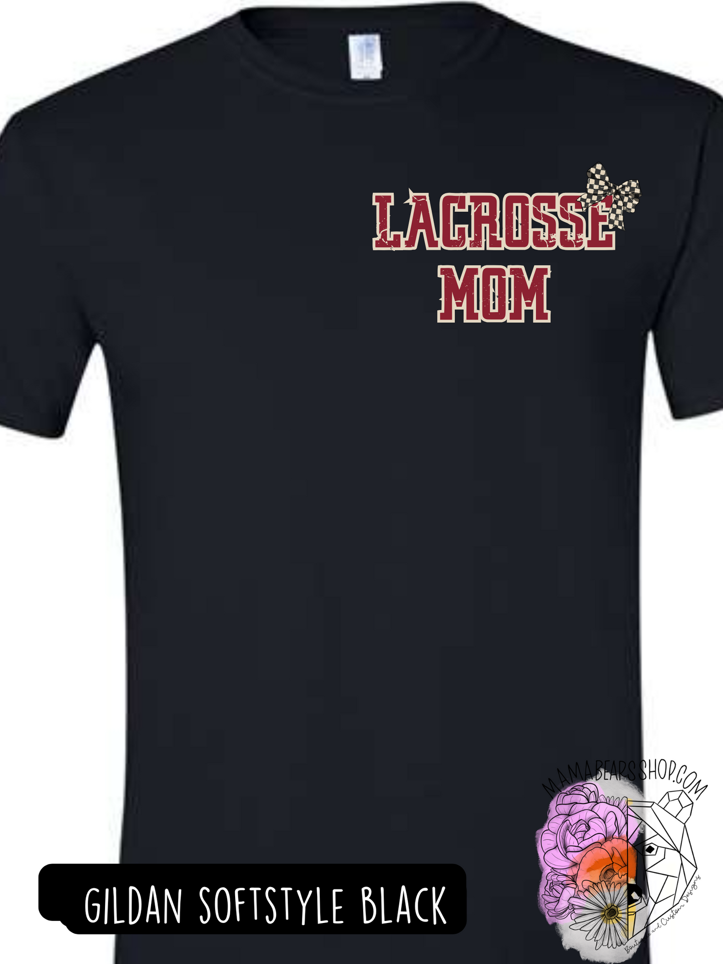 LAX MOM CHECKERED HAWKS BOW