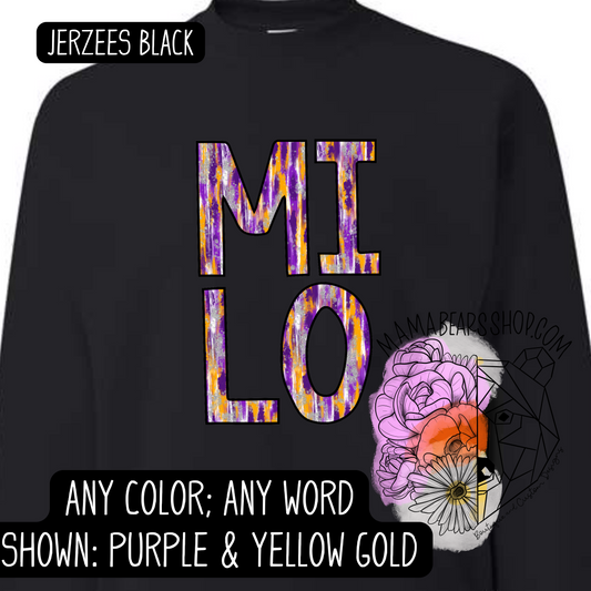 MILO FONT CUSTOM SPIRIT WEAR CREWNECK ADULT