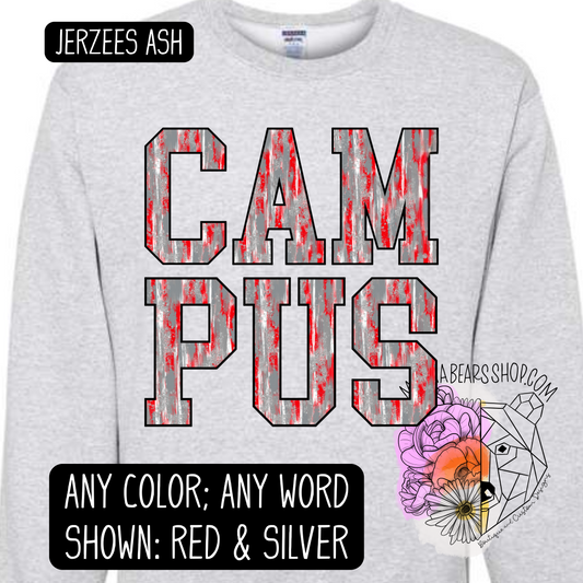 CAMPUS FONT CUSTOM SPIRIT WEAR CREWNECK ADULT