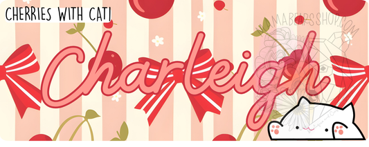 🍒🐈Cherries with Cat Custom Label