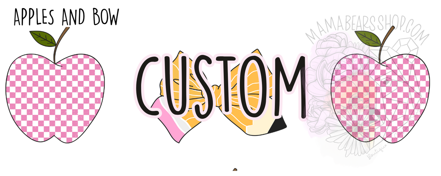 🍏🎀Apples and Bow Custom Label