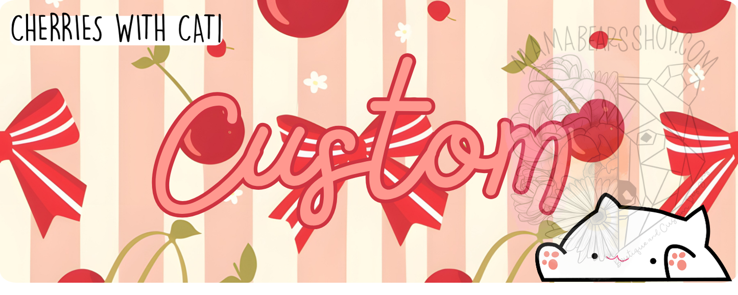 🍒🐈Cherries with Cat Custom Label
