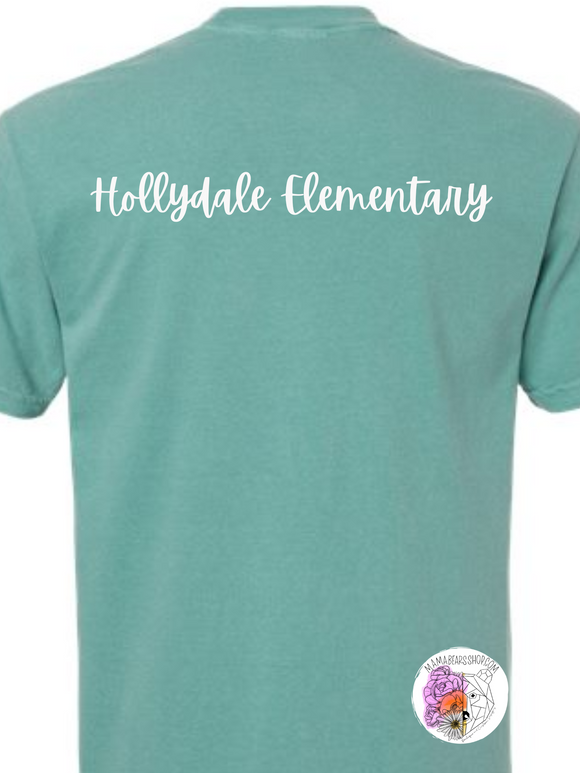 CURSIVE Hollydale *School name on BACK, CURSIVE