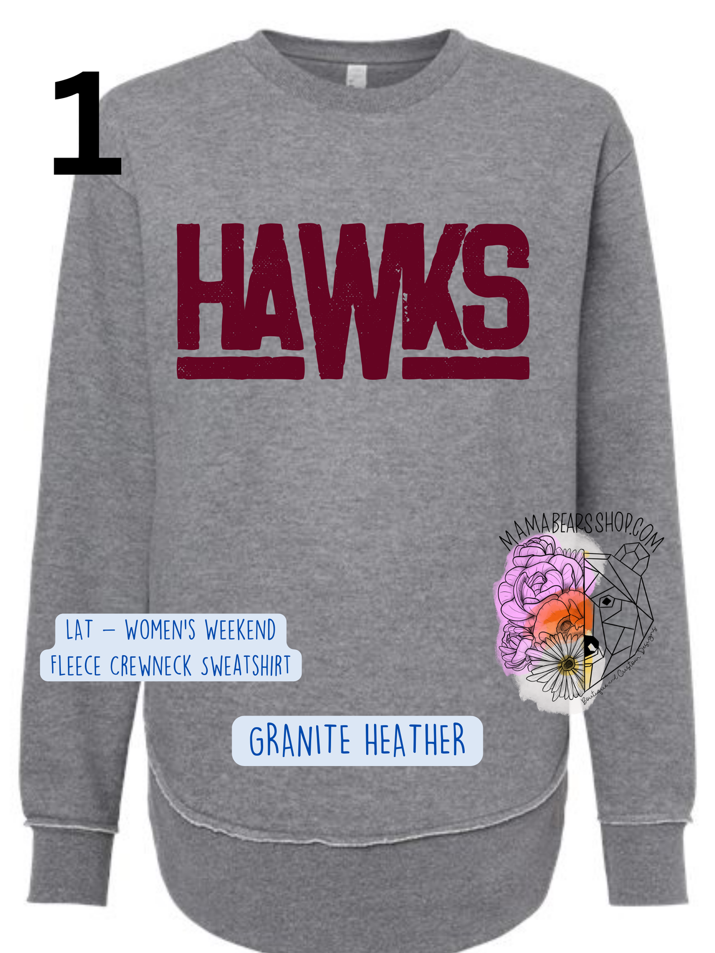 Adult Custom LAT WOMEN'S CREW Harrison rough