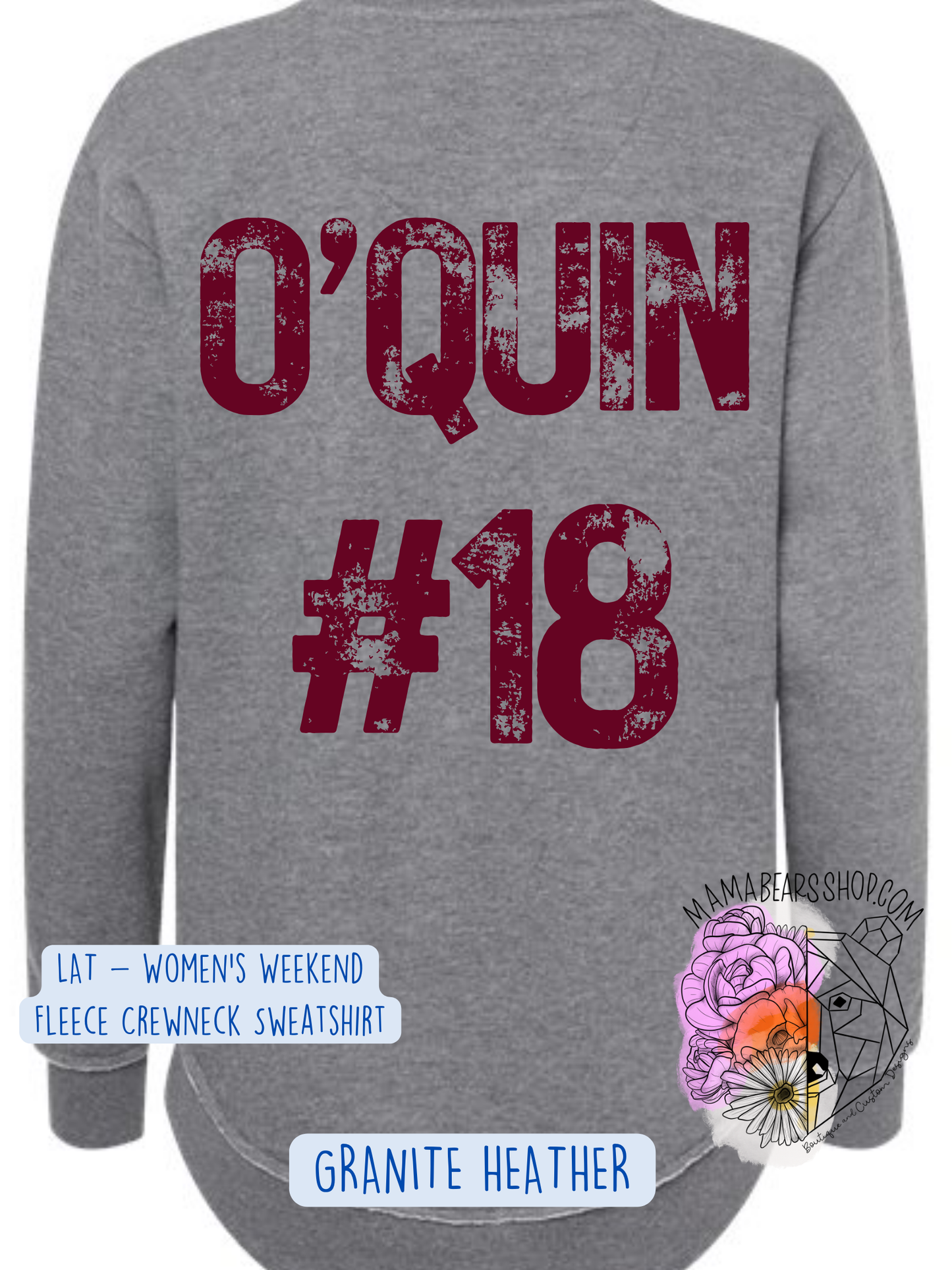 Adult Custom LAT WOMEN'S CREW Rustic Printed Stamp