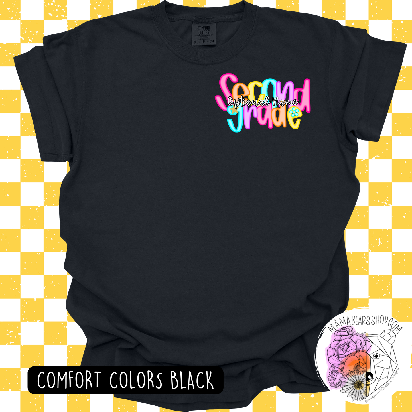 🍎SECOND GRADE TEES NEON LETTERS