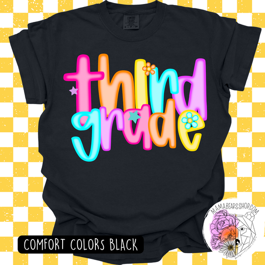⚡THIRD GRADE TEES NEON LETTERS