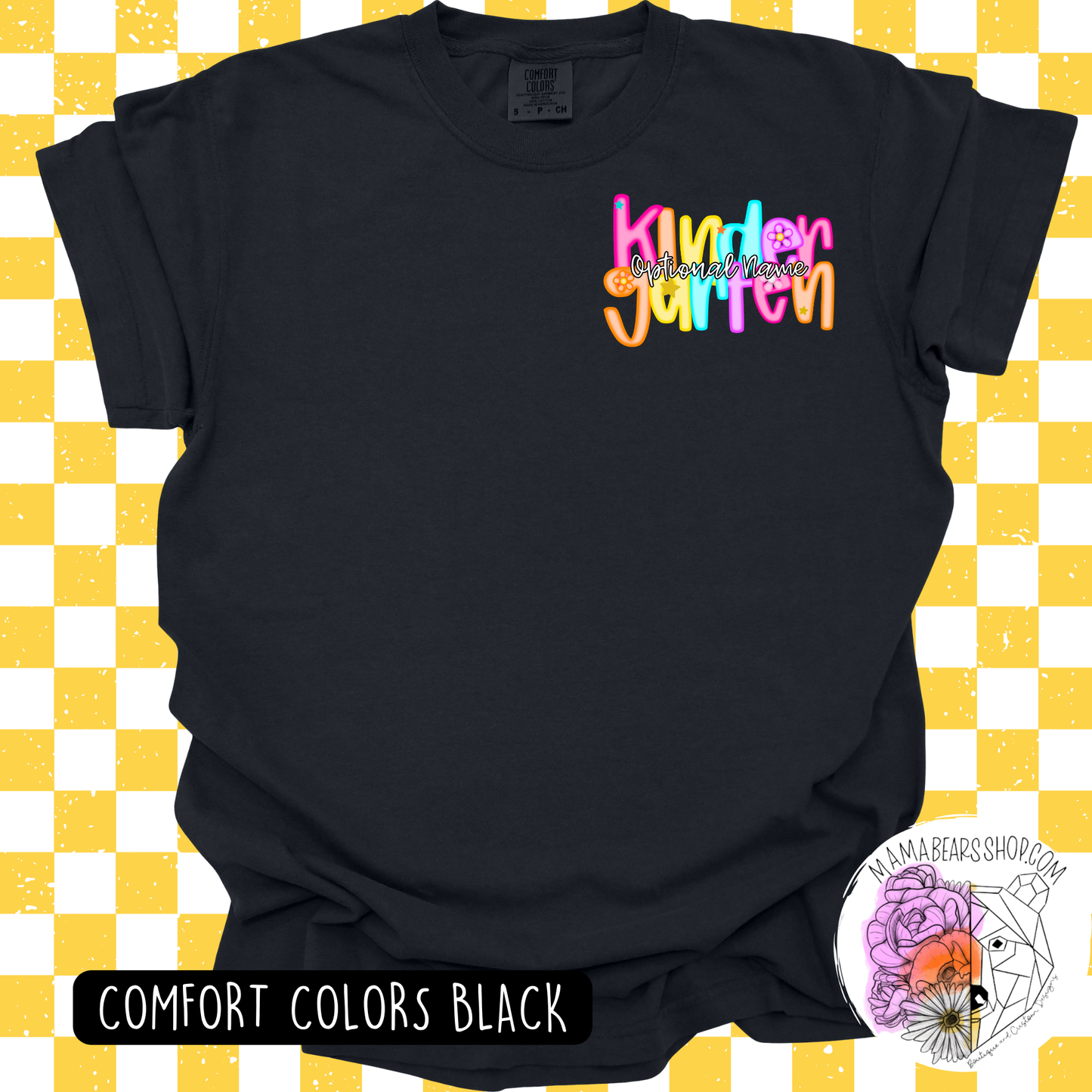 😍KINDERGARTEN TEES NEON LETTERS