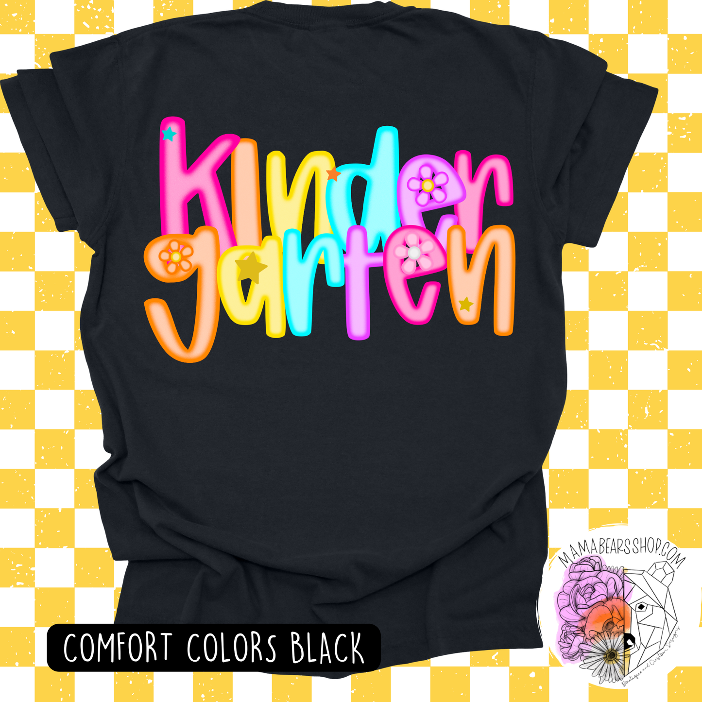 😍KINDERGARTEN TEES NEON LETTERS