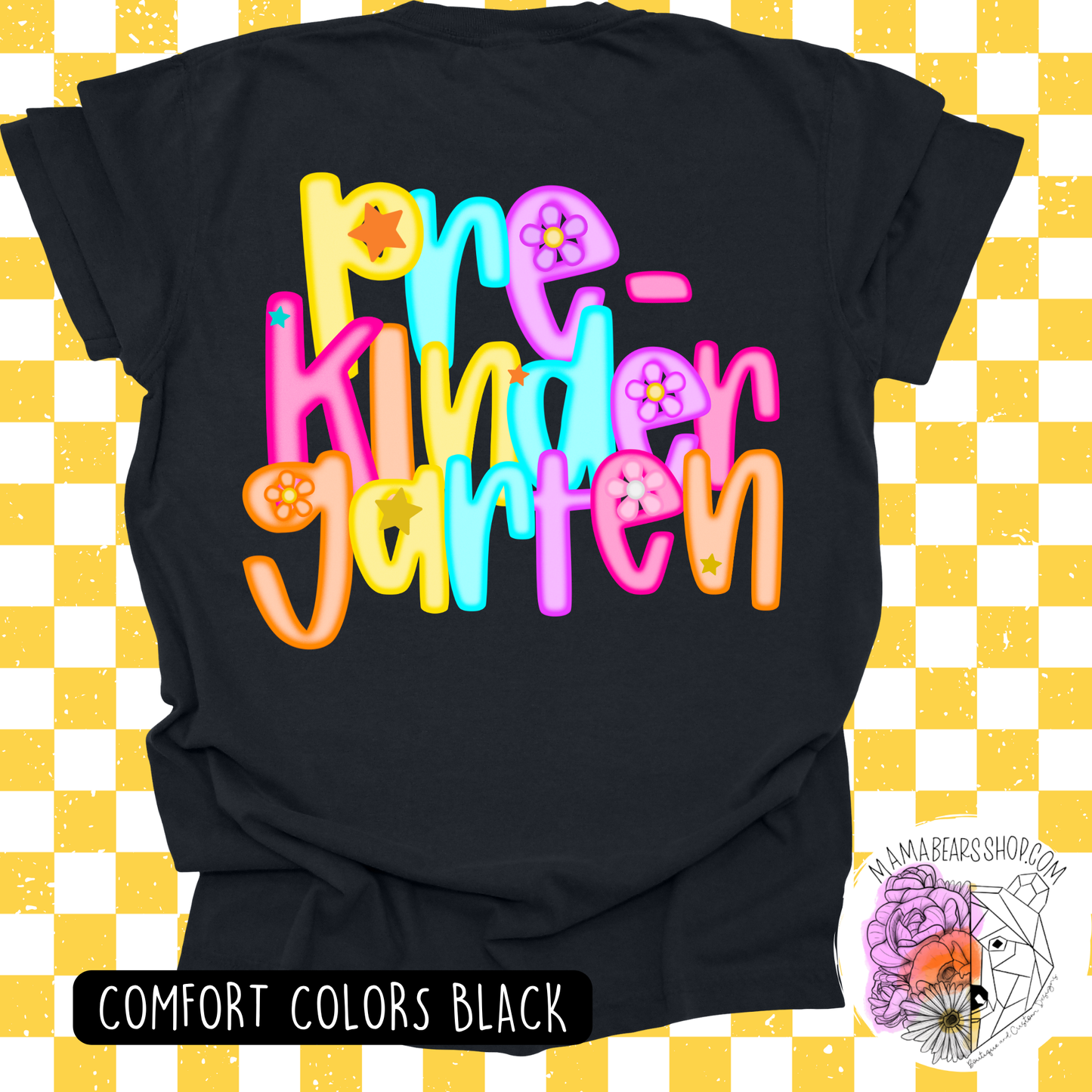 🌞PRE-KINDERGARTEN TEES NEON LETTERS