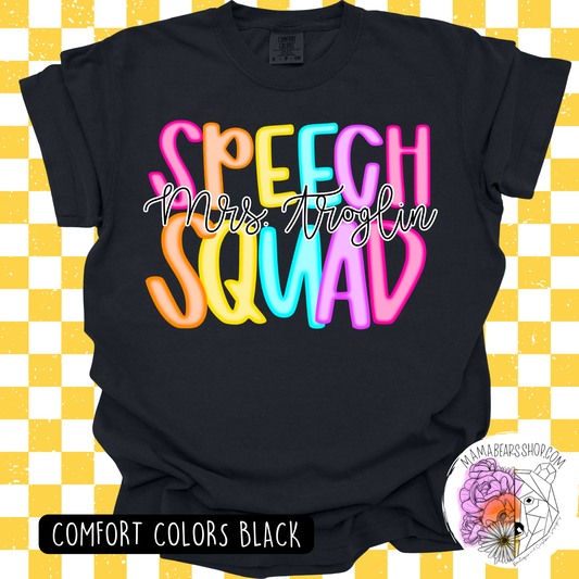 👄SPEECH SQUAD TEES NEON LETTERS