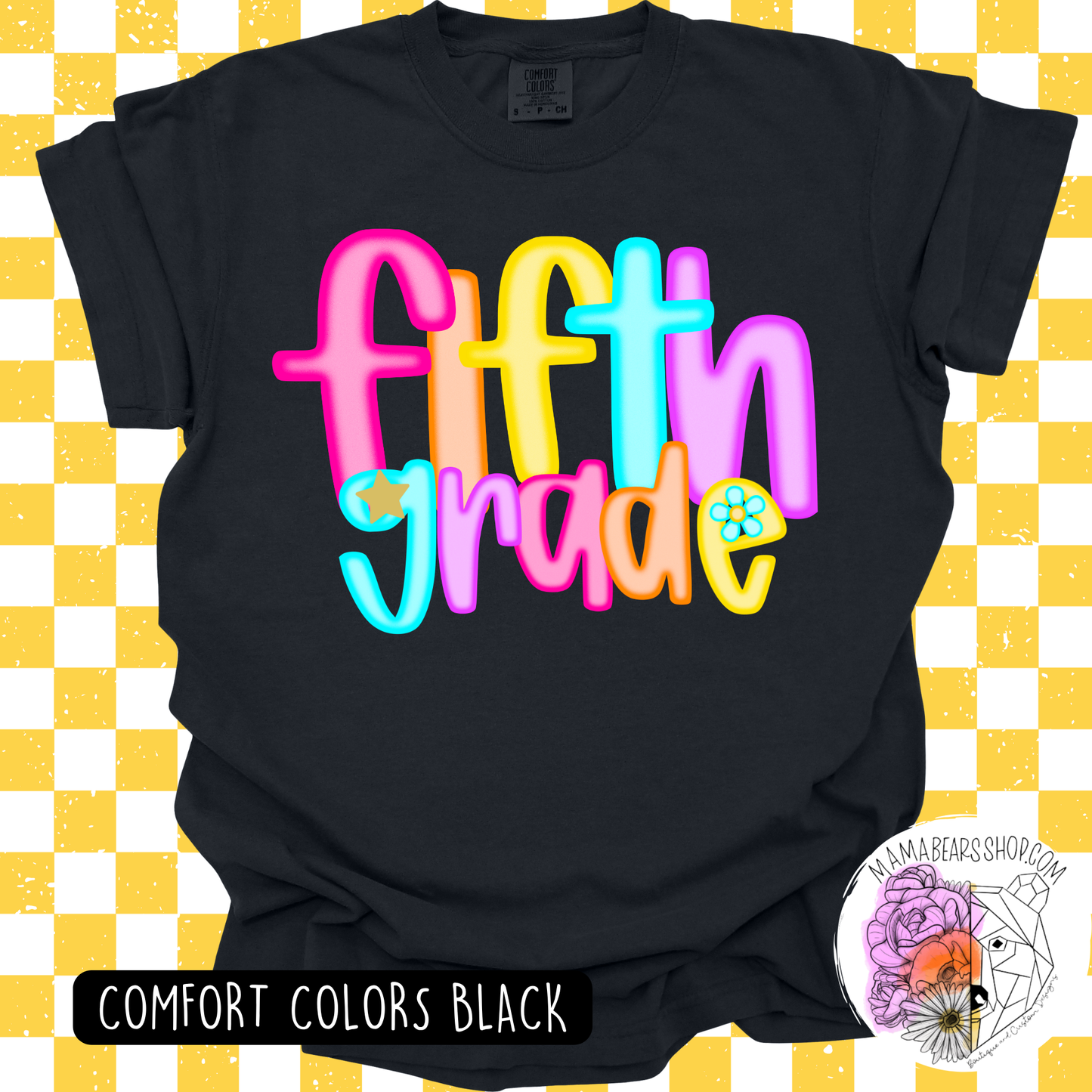 😎FIFTH GRADE TEES NEON LETTERS