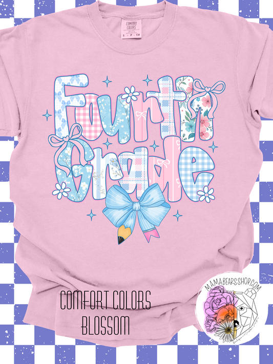 ✏️Pastel Preppy🎀 FOURTH GRADE Adult Tee