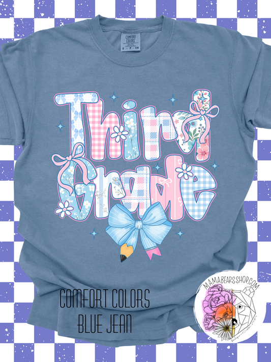 ✏️Pastel Preppy🎀 THIRD GRADE Adult Tee