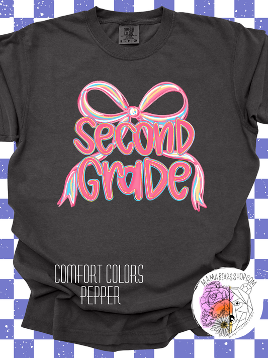 🖌️Painted Bow🎀 SECOND GRADE Adult Tee