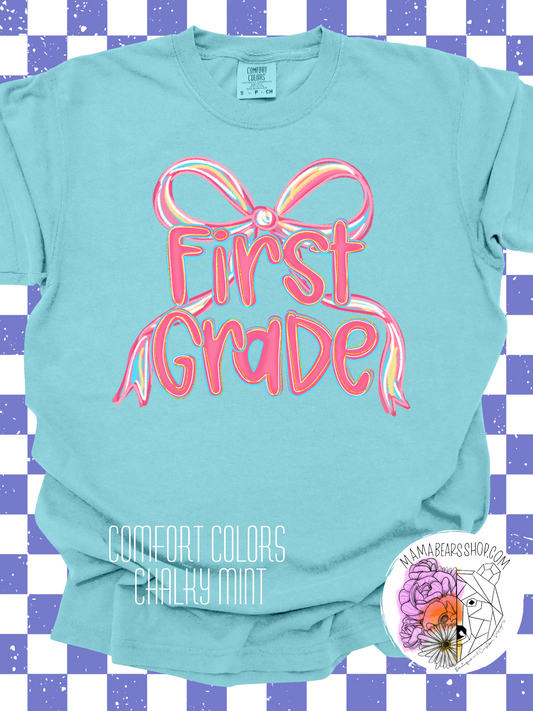 🖌️Painted Bow🎀 FIRST GRADE Adult Tee