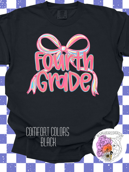 🖌️Painted Bow🎀 FOURTH GRADE Adult Tee