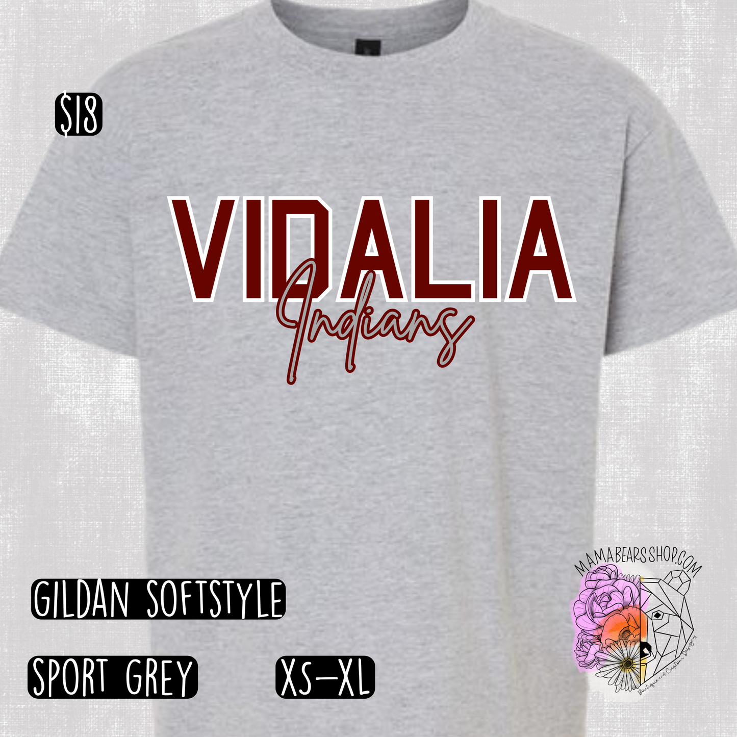 Custom Vidalia Indians Tee YOUTH