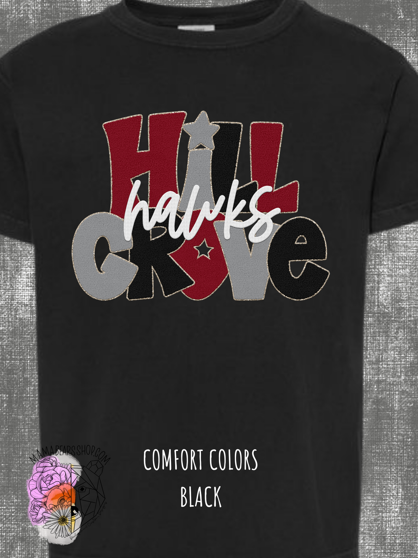 Youth Stacked "Faux Chenille" COMFORT COLORS Short Sleeve Tee