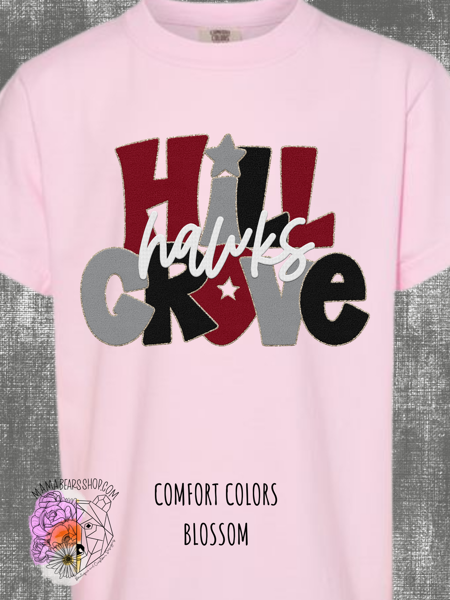 Youth Stacked "Faux Chenille" COMFORT COLORS Short Sleeve Tee