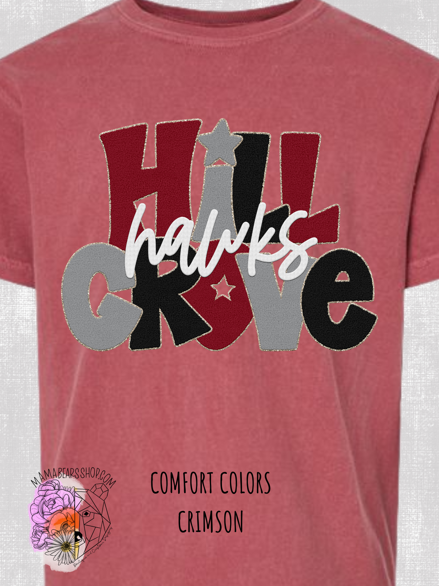 Youth Stacked "Faux Chenille" COMFORT COLORS Short Sleeve Tee