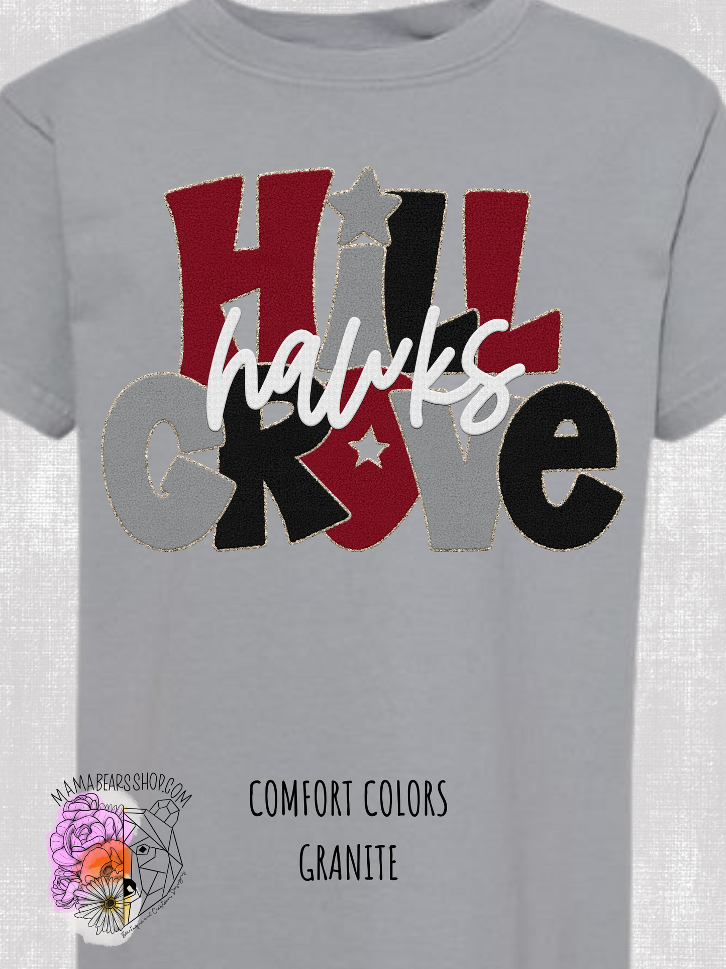 Youth Stacked "Faux Chenille" COMFORT COLORS Short Sleeve Tee
