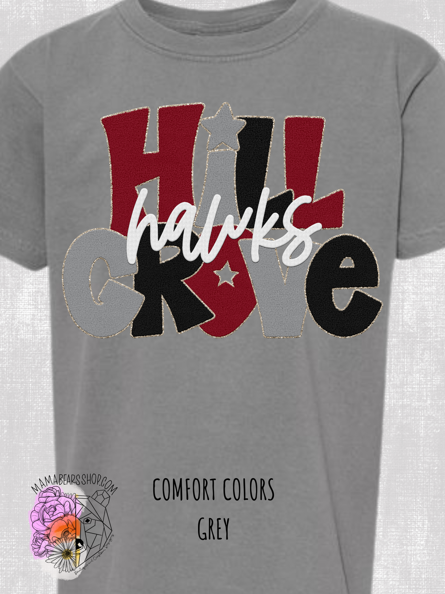Youth Stacked "Faux Chenille" COMFORT COLORS Short Sleeve Tee