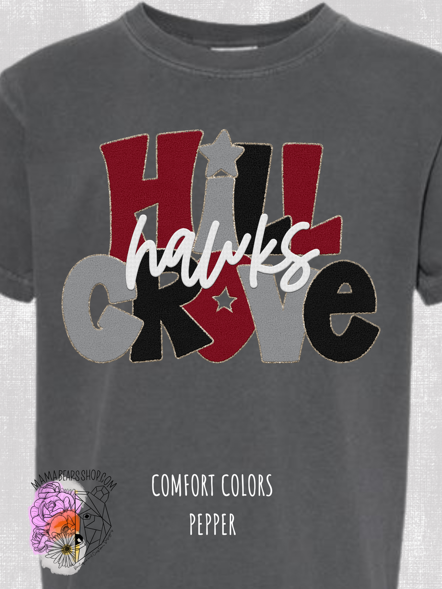 Youth Stacked "Faux Chenille" COMFORT COLORS Short Sleeve Tee